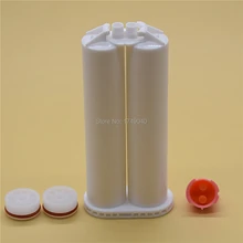 50 мл пустая Двухстворчатая патронная трубка 1:1 соотношение смешивания с уплотнительными поршнями для круглого типа обратно 50 мл дозирующие Клеевые пистолеты инструмент