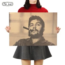 Че Гевара и сигары плакат большой человек красивый парень наклейки на стену из крафт-бумаги плакат B Стиль 51x36 см