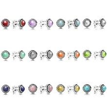 Новинка стерлингового серебра 925 пробы Серьги 12 цветов драгоценные созвездия синий кристалл Роскошные подходят DIY бисера с фабрики