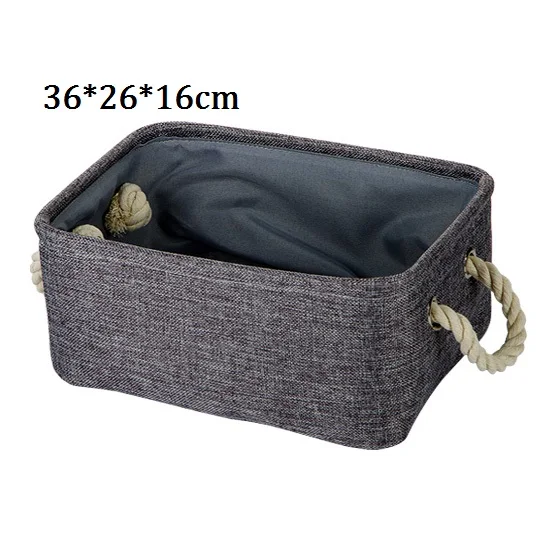 New folding Linen Fabric Storage Basket for Shelves clothes Storage box for Toys Organizer Bins portable laundry basket - Цвет: A-2