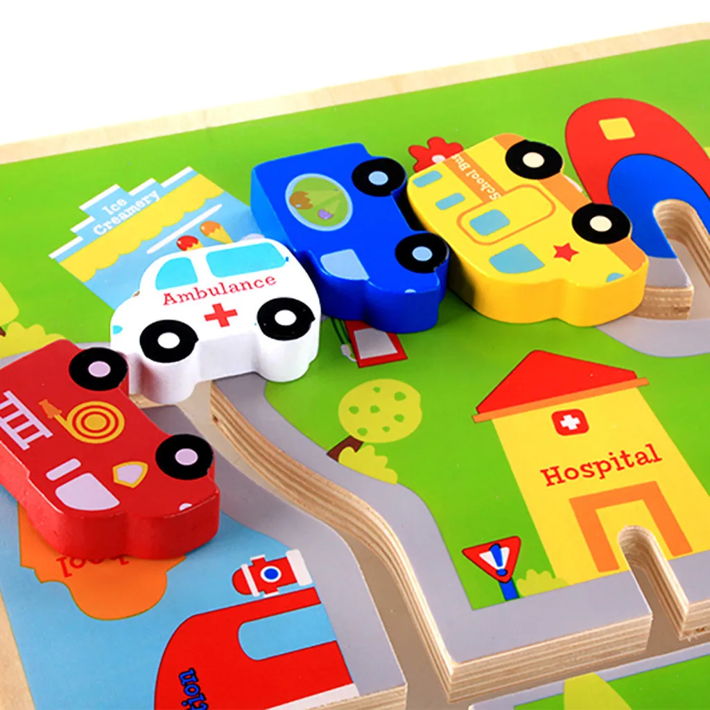  Muqgew Learning Toys For Children Wooden Puzzle Toys Teaching Scene Pairing Toy Educational Urban T - 4000173289450