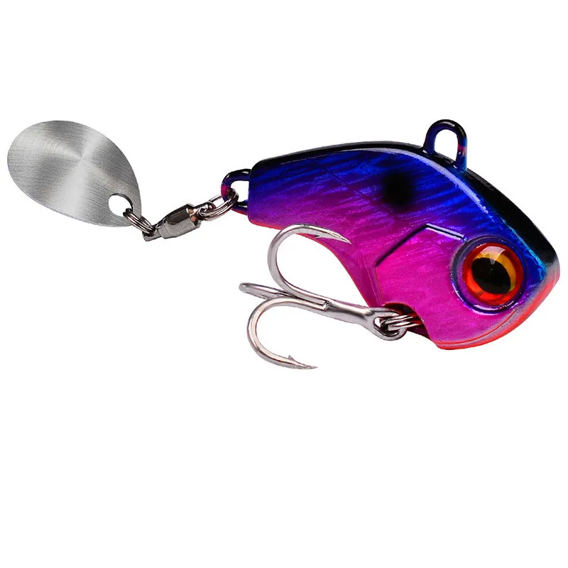 1PCS Lifelike Mini Swimming Hard Bait 6g15g28g Metal Rotating Vibration VIB Sequin Submerged Wobbler Winter Fishing Gear