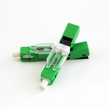 

ESC250D fiber optic SC APC single mode fast connector FTTH tool cold connector transparent cap SM