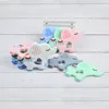 New elephant Silicone Baby Teether Cartoon Animal BPA Free beads Teething Necklace DIY Shower Food Grade Silicone Teether 4
