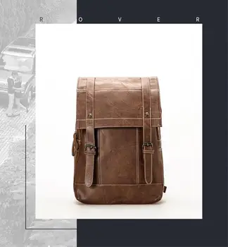 

Male Travel Leather Shoulder School Bag Large-Capacity Backpacks New Brand Man Vintage Bag for Teenager Office Men Backpack