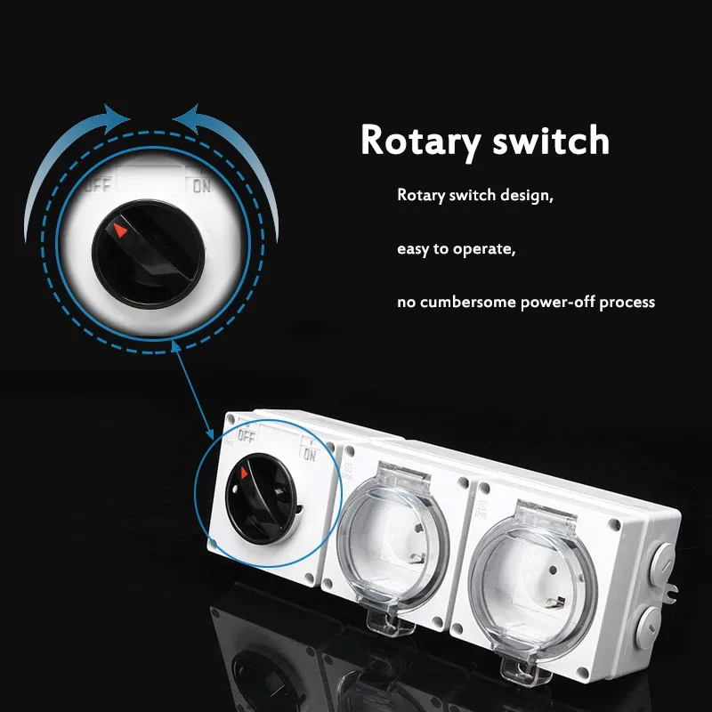 Rushed Hot Sale Extension Socket Standard Grounding Travel Adapter Power Socket Eu 3p Output Safety Waterproof Socket Ip66