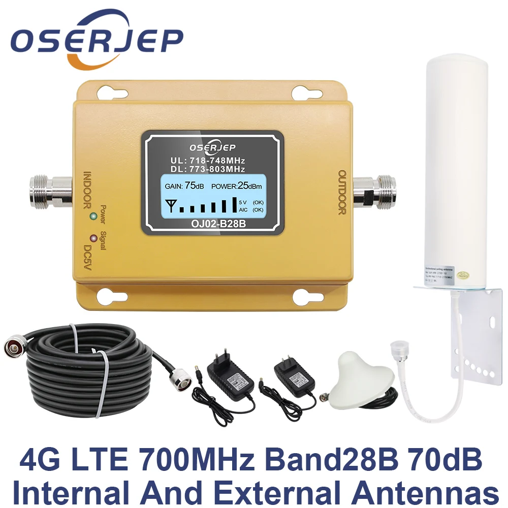 4G LTE 700Mhz Repeater Cellular Signal Booster LCD Display 4G LTE 700