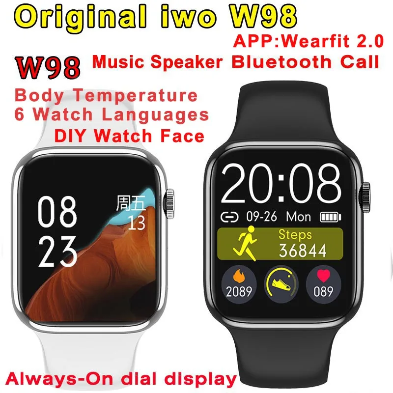 Greentiger W98 Bluetooth Call Smart Watch Musik Speaker Tubuh Termometer  Kekebalan Monitor Detak Jantung Smartwatch VS W68 Iwo 12|Jam Tangan pintar|  - AliExpress