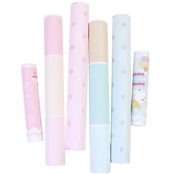 

Quality Nordic Children's Room Home Wallpaper Boy Girl Cartoon Blue Pink Wave Dot Children Wall Paper Bedroom StripesWallpaper