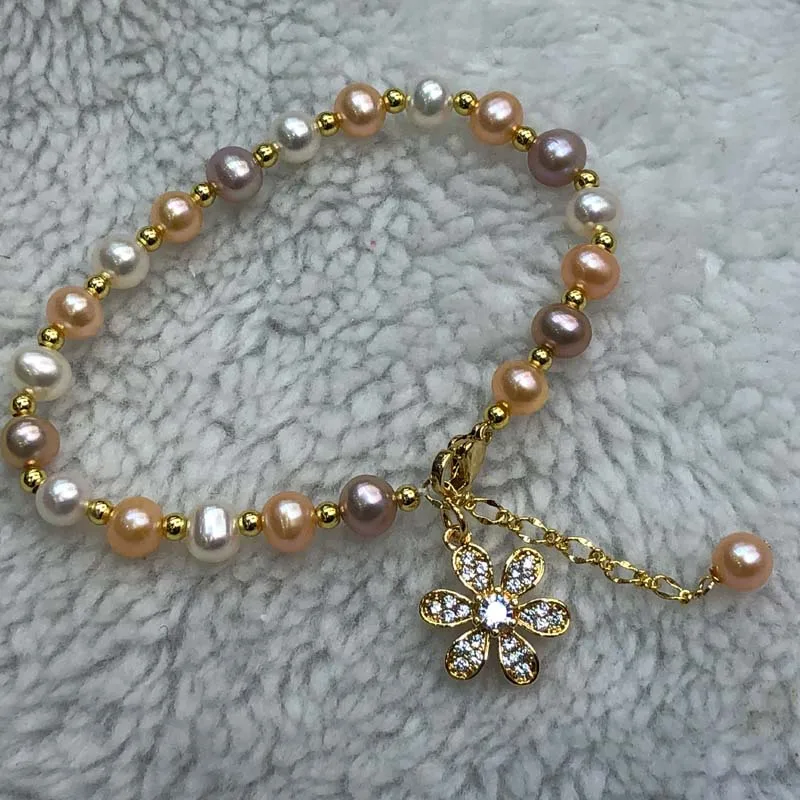 

Gorgeous Bright Colours Freshwater Pearl Bracelet 6mm G14KF Free Shipping