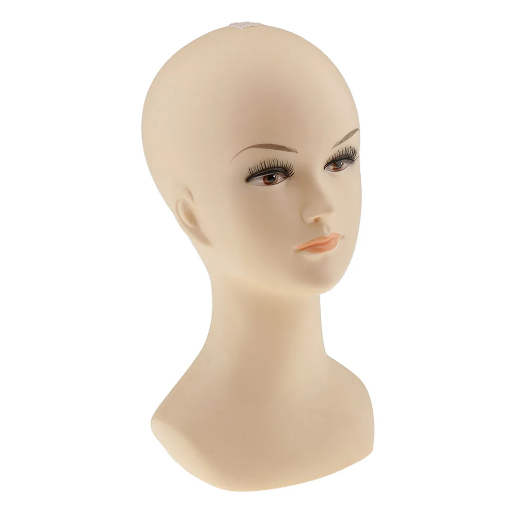 13,8 дюймов пластмассовый манекен женщина манекен голова стенд модель волос парик очки ювелирные изделия для шляп Дисплей Держатель-цвет кожи
