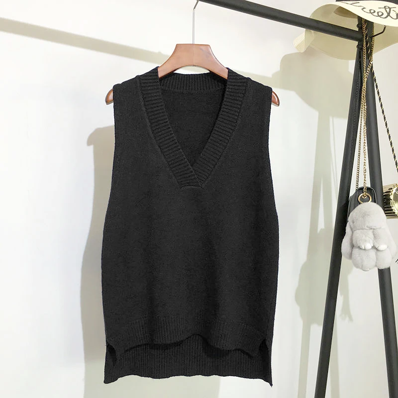 Knitted V-Neck Sweater Vest-3