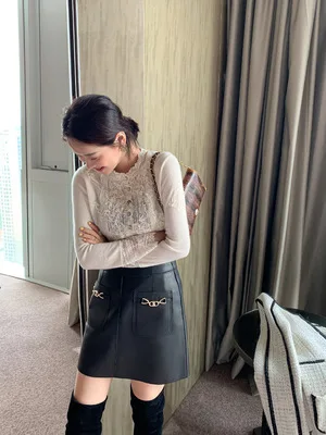 MEWE New Fashion Real Genuine Sheep Leather Skirt G4