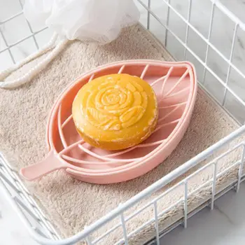 

Mini Creative Leaf Soap Holder New Double Layer Draining Soap Dishes Bathroom Storage Gadgets Eco-friendly Portable Soap Dishes