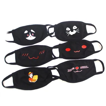 

8pcs Unisex Mouth Reuse Masks Cotton Dust Mask Cartoon Expression Teeth Muffle Chanyeol Face Respirator Kpop Bear Mouth Masque
