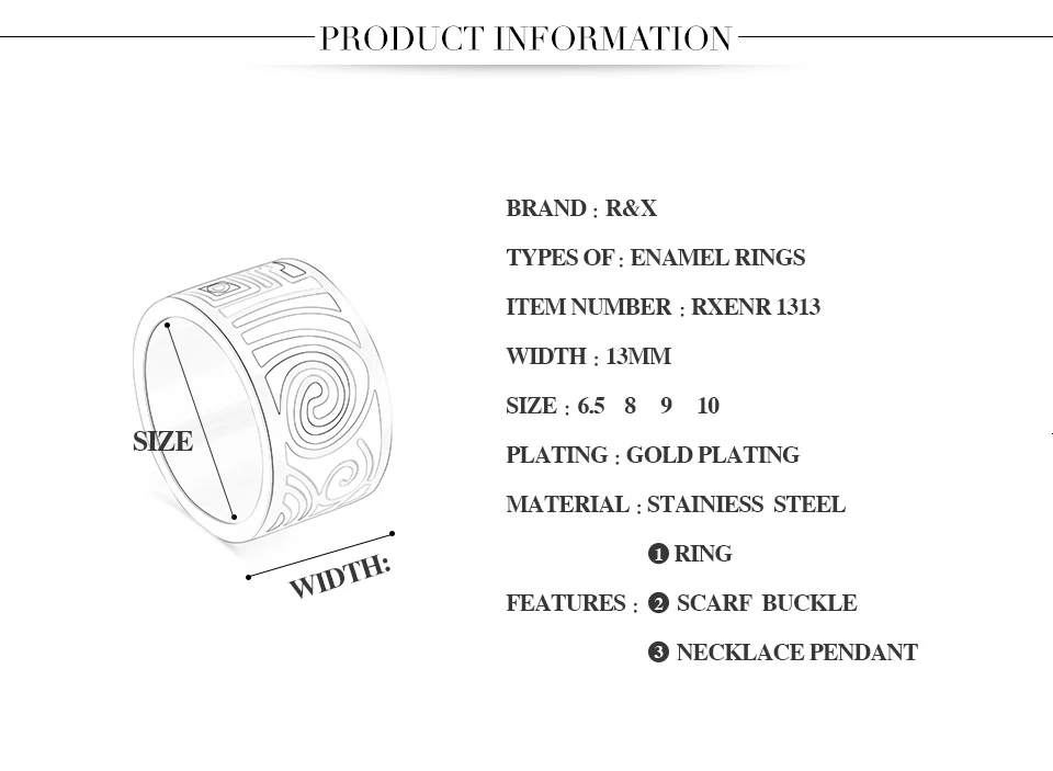 R& X модная изысканная, с эмалью глазурь сеть. Шарфы пряжки Кольца из нержавейки Цветной эмаль кольцо Прямая с фабрики