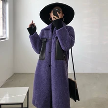 Пальто из натурального меха, Женское зимнее пальто из овечьей шерсти, Женская корейская модная куртка из овечьей шерсти для женщин, одежда, HHY-708, YY903