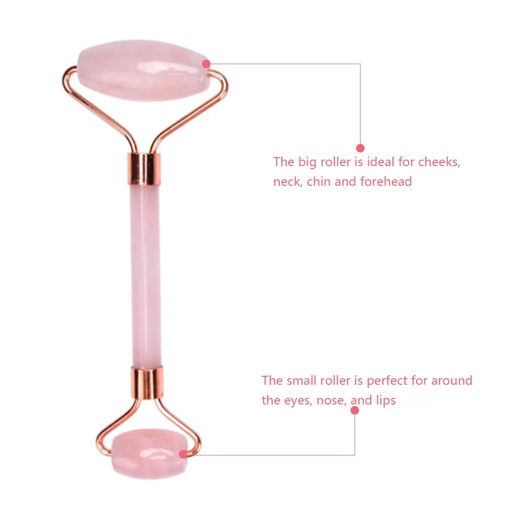 Массажный ролик для лица с двумя головками Нефритовый камень для подтяжки лица Расслабление кожи тела для похудения красота забота о здоровье