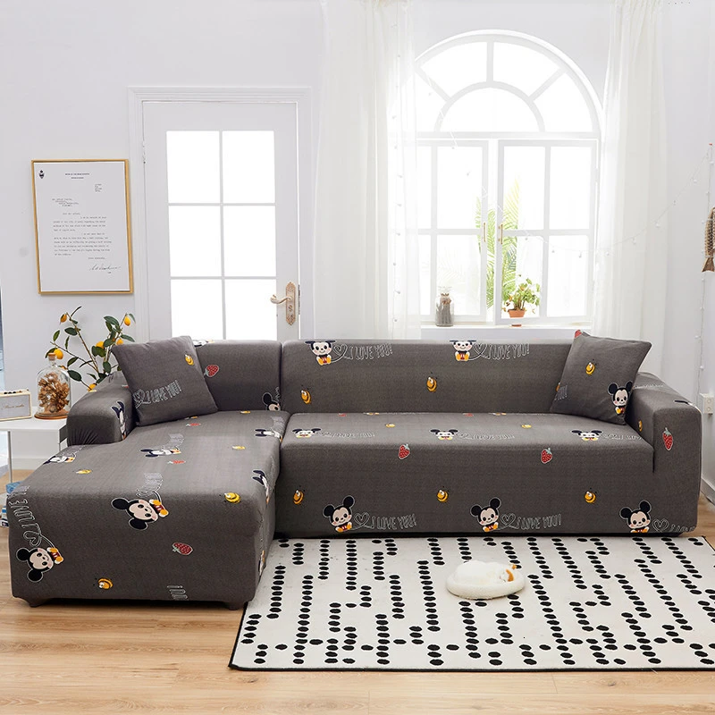 Yaapeet L-shaped Sofa Cover Printing Elastic Simple Modern Couch Sofa Sectional Armrest Sofa Slipcover For Living Room Decrator