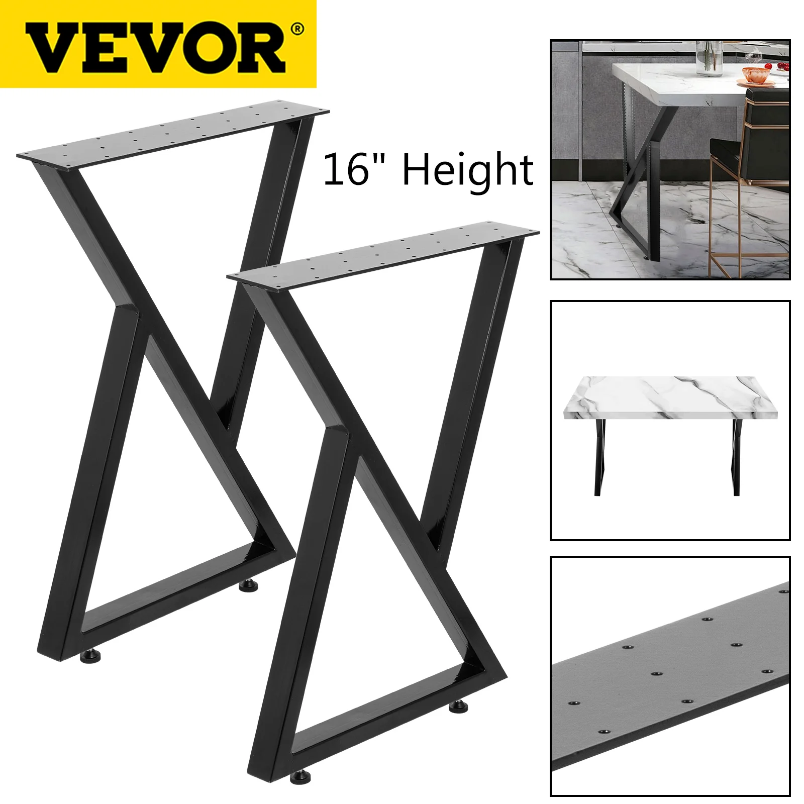 VEVOR 2 шт. ножки стола металлические черные для мебели сверхмощный Промышленный