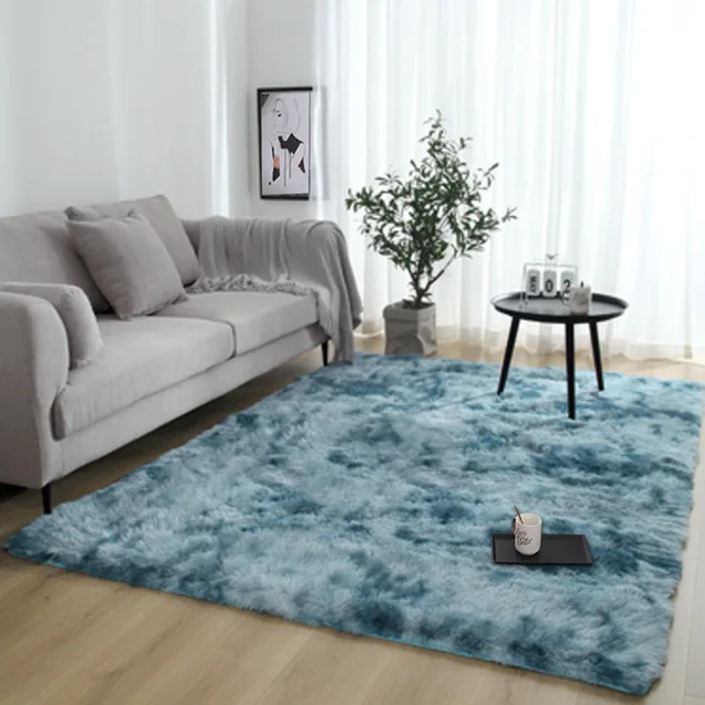 Grey Carpet Tie Dyeing Plush Soft Carpets For Living Room washable personality Dyeing Plush Carpet Rug Anti-slip Floor Mats Rugs C
