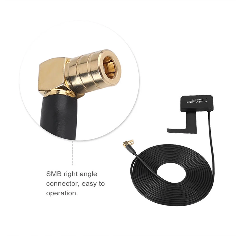 3M DC5V/12V DAB/DAB+ Signal Antenna Aerial Splitter Adapter Car Radio Active SMB Connector FPC printed antenna SMA connector
