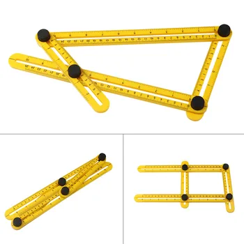 Multi Template Tool Angle Measuring Protractor Ruler Builders Craftsmen Engineers Layout Woodworking Folding Rulers
