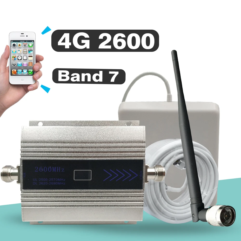 

4G Signal Repeater FDD LTE 2600(Band 7) Cell Phone Signal Booster 4G Network Data LTE 2600 Mobile Signal Amplifier Kits Set #13M