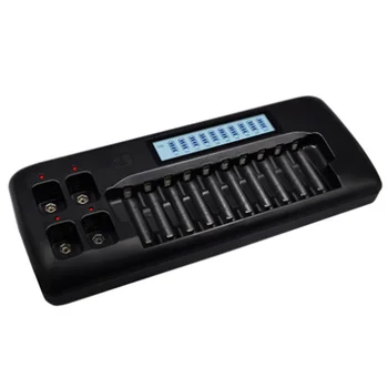 

10-Slot LCD Smart Battery Charger Can Charge Ni-MH AA/AAA/9V Lithium Battery Can Be Discharged-EU Plug