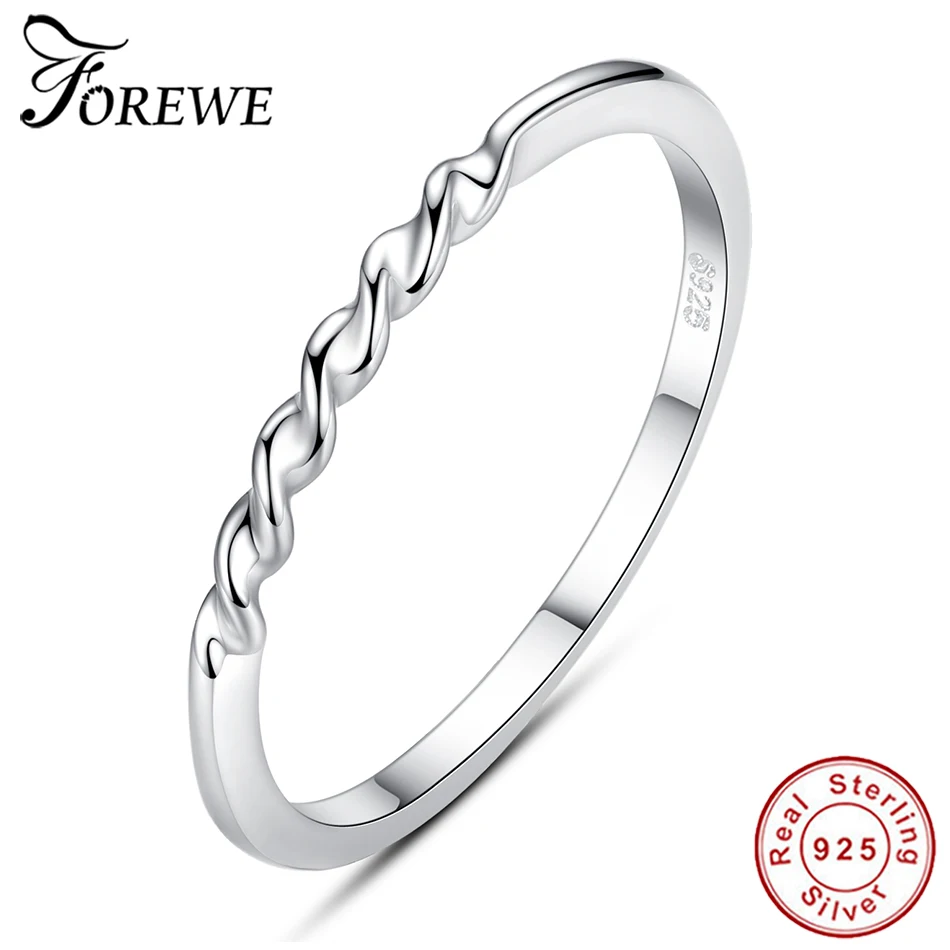 

925 Sterling Silver Sparkling Twisted Lines Ring for Women Fashion Knot Infinity Promise Finger Rings Silver 925 Wedding Jewelry