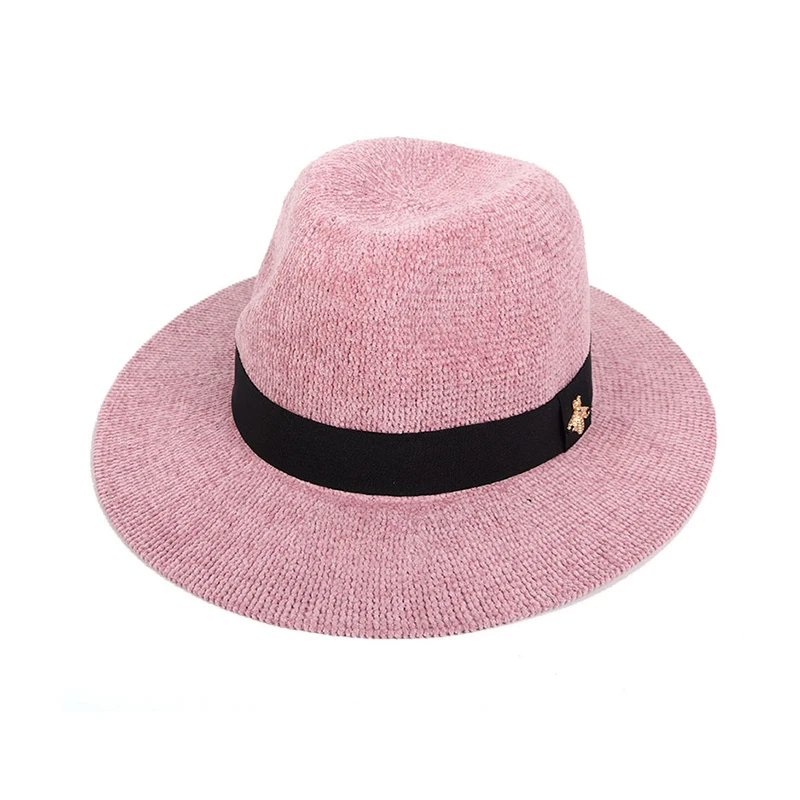 Новая Осенняя шляпа для женщин осень зима мягкая фетровая шляпа с широкими полями шляпа Женская пчела sombrero mujer Винтаж Войлок джазовые шляпы chapeu feminino - Цвет: 1