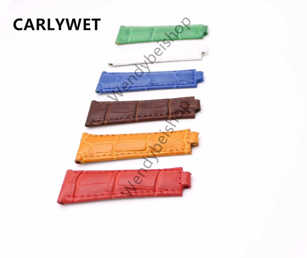 

Ремешок сменный CARLYWET для наручных часов, винтажный браслет из натуральной телячьей кожи, Черный Зеленый Белый Коричневый Красный Синий, 20 м...