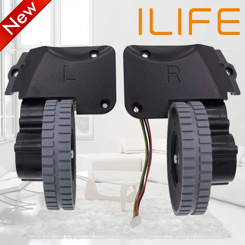 Колеса запчасти для робота-пылесоса аксессуары для ilife A4 A4s A40 A8 T4 X430 X432 X431 робот пылесос колеса Моторс - Цвет: 2PCS
