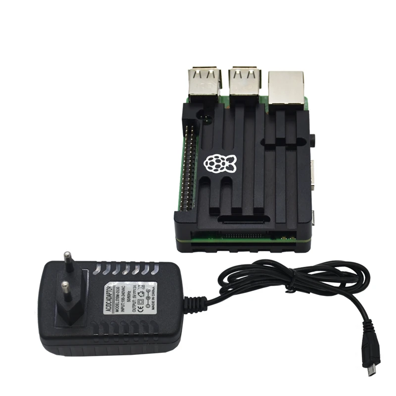 3 в 1 Raspberry Pi 3 Model B+(плюс) плата+ алюминиевый корпус с ЧПУ+ 5 В 3A адаптер питания с Wifi и комплект bluetooth