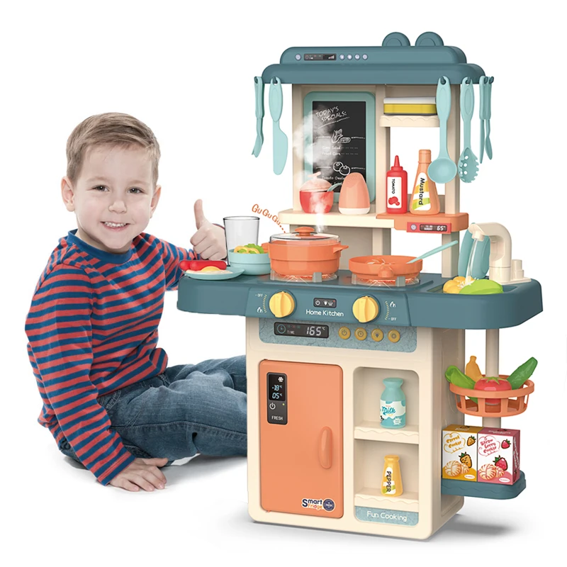 Дети ролевые игры моделирование кухонный набор шеф-повара кулинарная игра миниатюрная еда миниатюрная посуда для готовки спрей свет девочки игрушка детский подарок