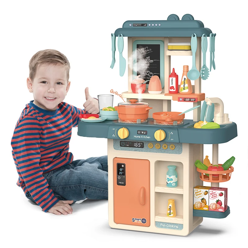  Kids Pretend Play Simulation Kitchen Set Chef Cooking Game Miniature Food Mini Cookware Spray Light - 4000155743634