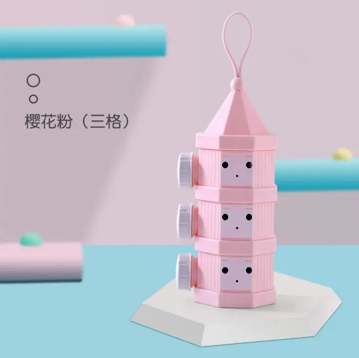 3 layer pink 3 слоя 4 слоя Портативная Коробка Для Хранения Детского Питания Мультяшные коробки для сухого молока контейнер для молока для малышей - Цвет: 3 layer pink