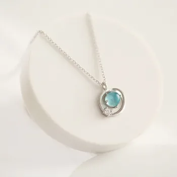 

925 Sterling Silver Fantasy Planet Necklace Female Style Mounting Diamond Fashion Trendy Choker Chain Ins Present For Girlfriend