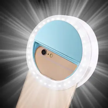 

1PC Mobile Phone Light Clip Selfie LED Auto Flash for Cell Phone Smartphone Round Portable Selfie Flashlight Makeup Mirror