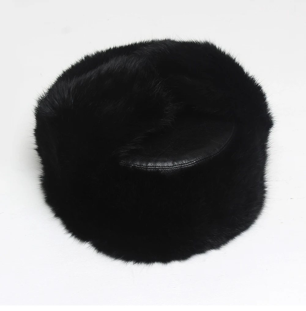 Winter women's natural rabbit fur hats lady 100%genuine real rabbit fur caps brand fashion real Leather hats retail wholesale