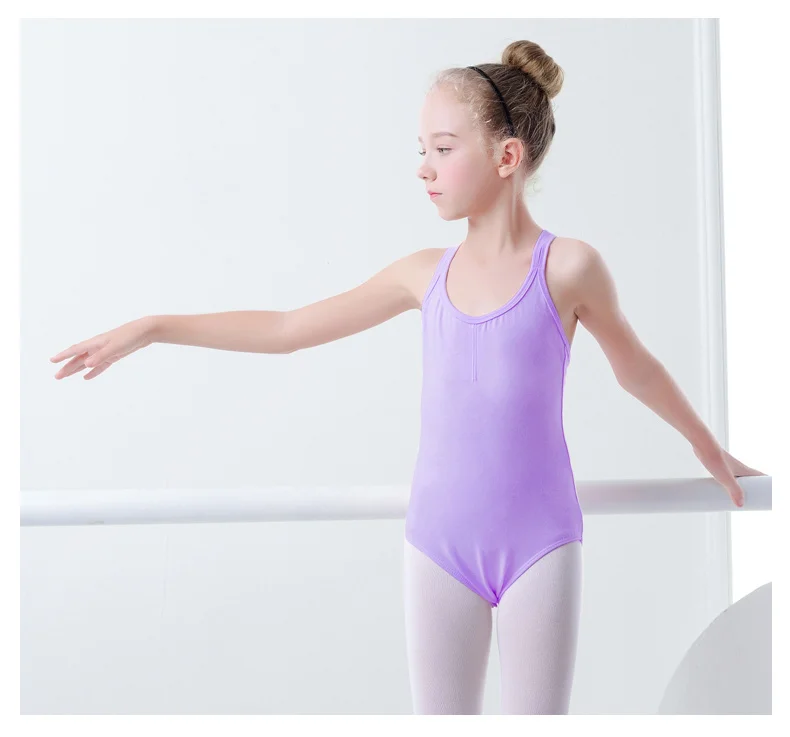 Sleeveless Gymnast Leotard Ballet Dance Bodysuit Girl& Kid Practice Dancewear Child Ballet Clothes 5 Colors Free Shipping C0052