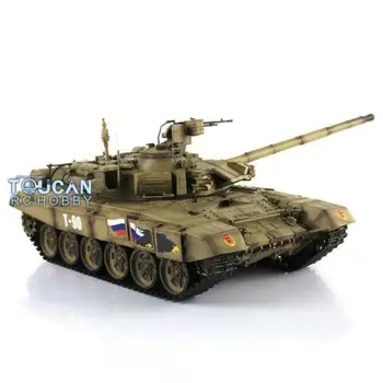 شراءهينجلونج 1/16 دبابة مع جهاز للتحكم عن بُعد الأصفر 6.0 ترقية روسيا T90 3938 360 برج الأحمر عيون TH12999-SMT2