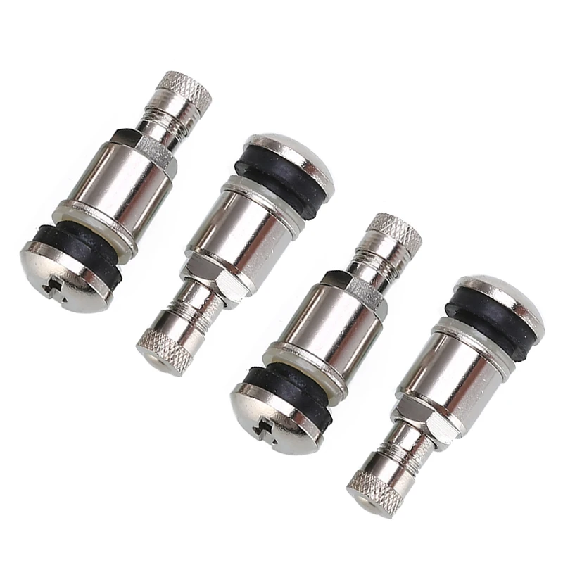 4pcs 11mm Metal Tyre Valve Bolt In Stem Wheels Chrome Tubeless Valve Stem Caps Car Motorcycle Tire Accessories