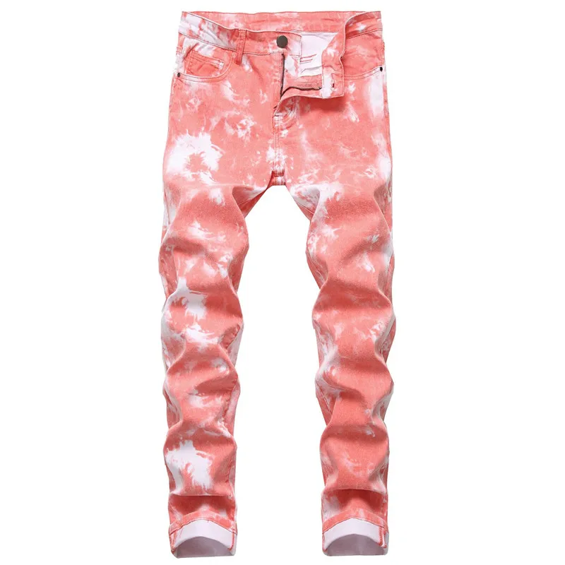 Idopy Fashion Men Tie Dye Jeans Pants Stretch Elastic Denim Trousers For Male Slim Fit Printed Jean Plus Size 28-42 Idopy Fashion Men Tie Dye Jeans Pants Stretch Elastic Denim Trousers For Male Slim Fit Printed Jean Plus Size 28-42