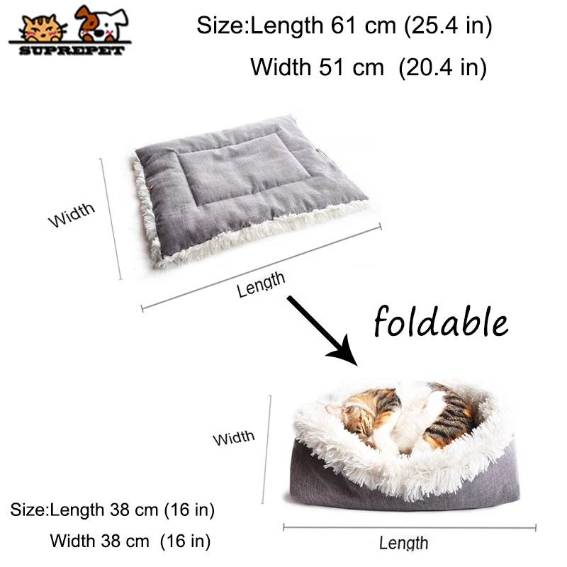 SUPREPET кровать для питомца собаки кошки маленького котенка теплый флисовый мягкий