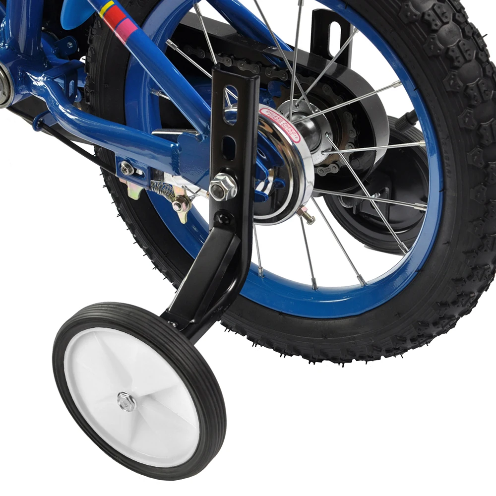 Bicycle Training Wheels for Kids Boys Girls Blue Heavy Duty Rear Bicycle Stabilizers Mounted Kit for 12 14 16 18 20 Inch Bike Training Wheels