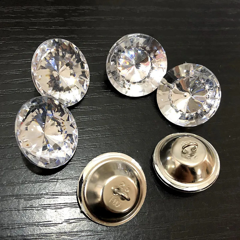 100 шт./лот прозрачные акриловые пуговицы белого цвета 25 мм 30 хрустальные для