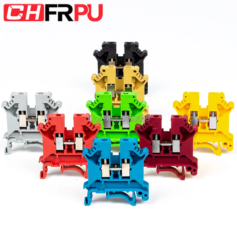 

10PCS UK-5N Universal DIN Rail Mounted Terminal Blocks Screw Type Connector Electrical Crimp Terminator