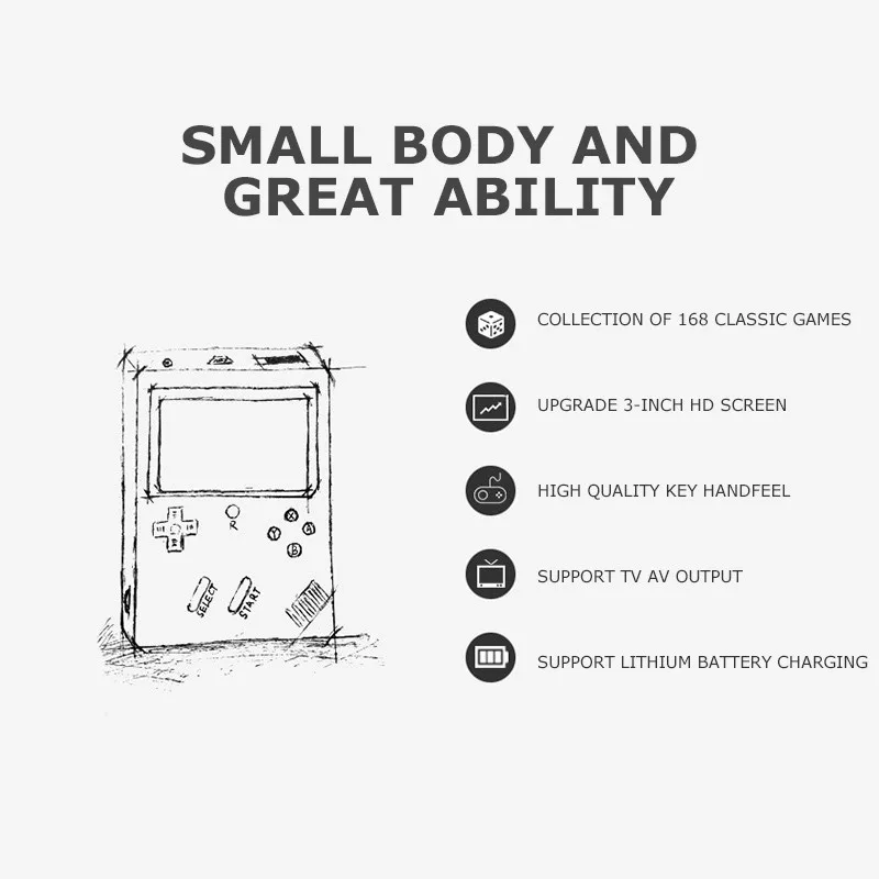 Ретро портативная мини портативная игровая консоль 8-Bit 3,0 дюймов цветной lcd Детский Цветной игровой плеер встроенный 168 игр