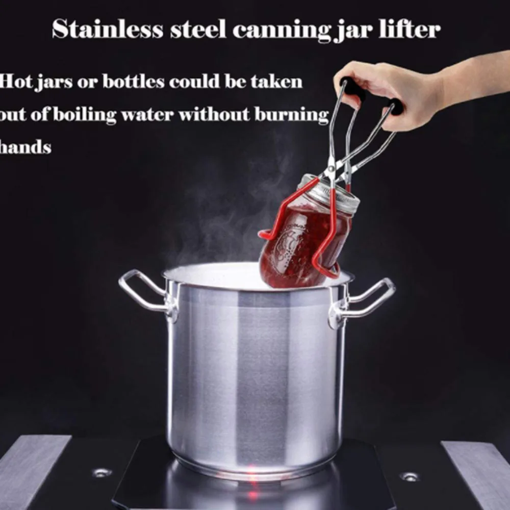 

Canning Jar Lifter Tongs Stainless Steel Jar Lifter with Grip Handle for Safe and Secure Grip